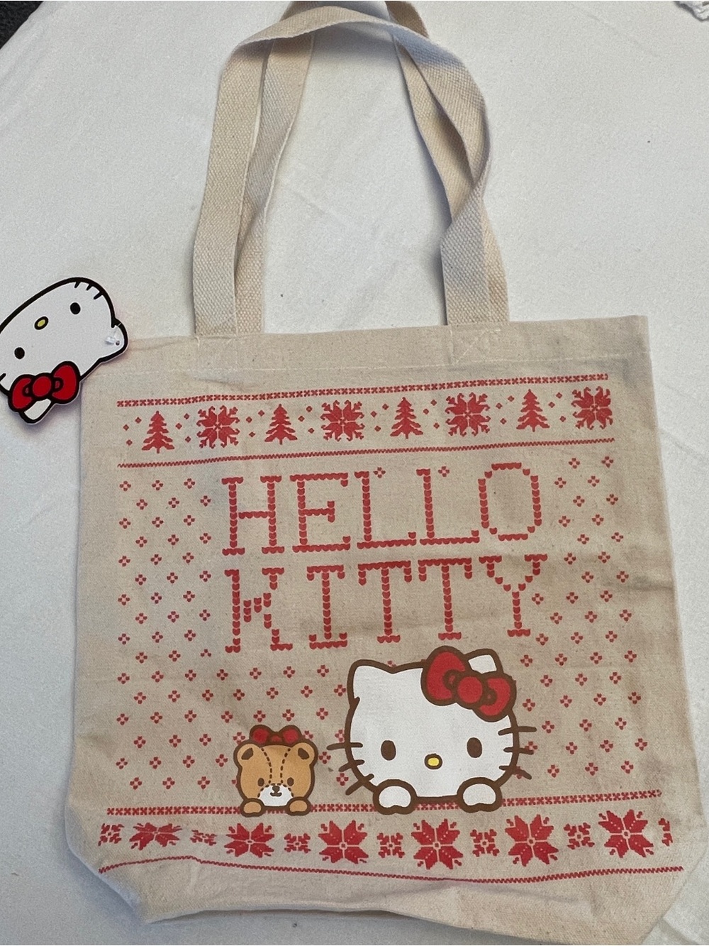 Hello Kitty Natural Canvas Tote with Red Accent